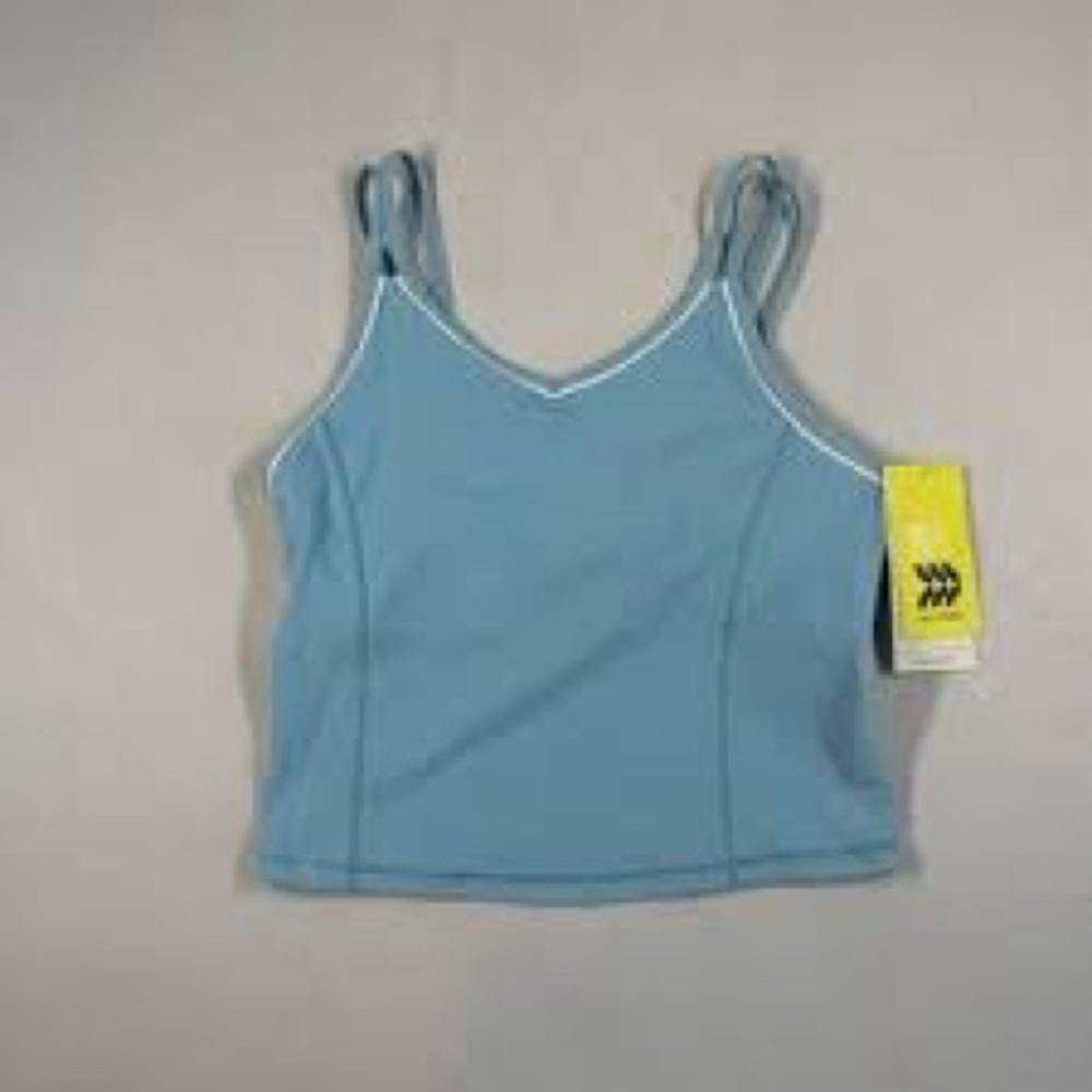 all in motion Light Blue V-Neck Tank Camisole with White Trim